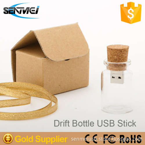 drift bottle design 8gb usb flash drive bottle opener